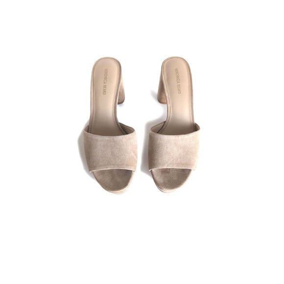 VERONICA BEARD Sandals Womens Size 8 Tan Suede Dali Slip on Heels - Picture 3 of 7